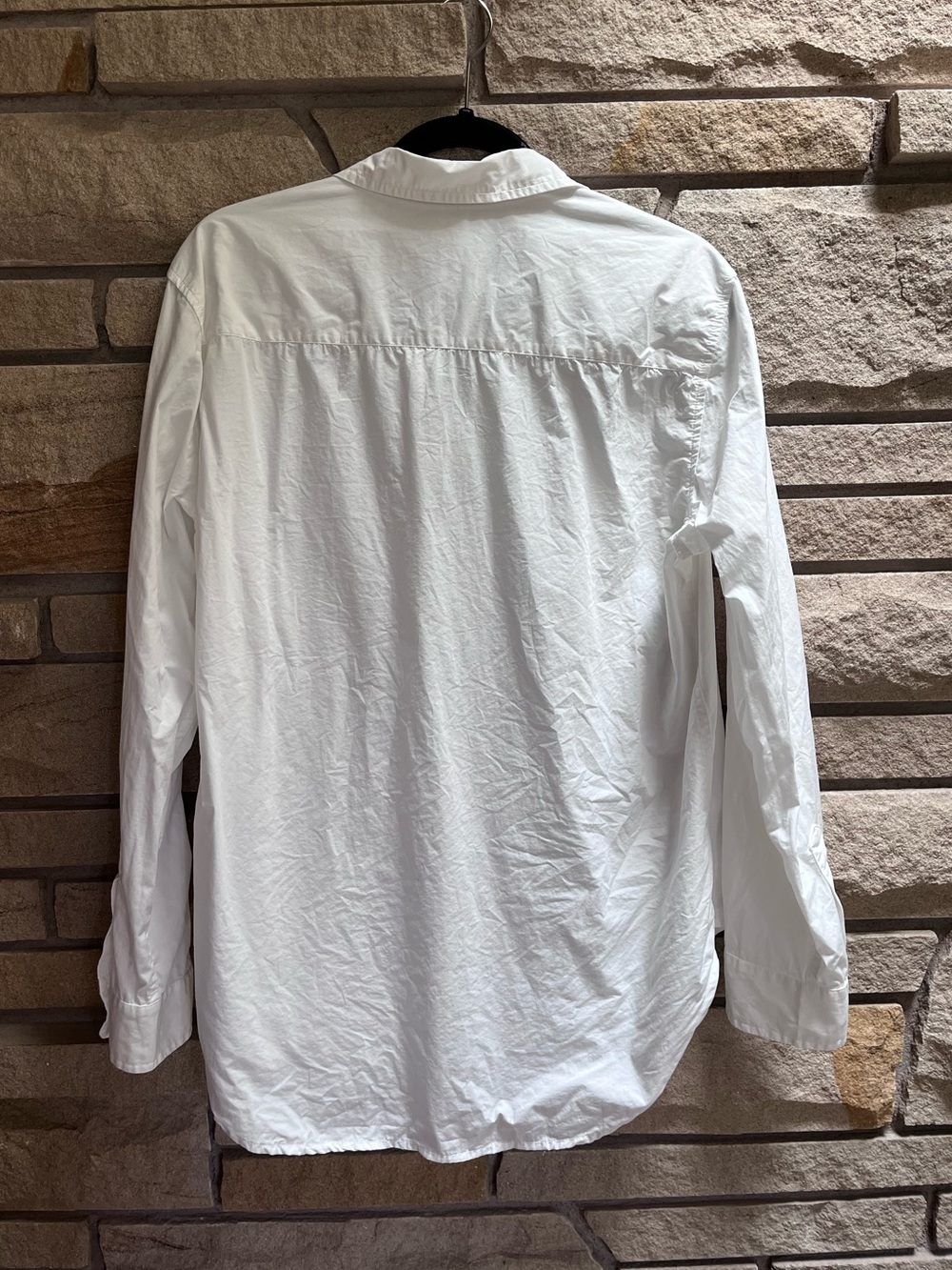 100% Organic Cotton Poplin Long Sleeve Shirt White Large - Picture 4 of 13
